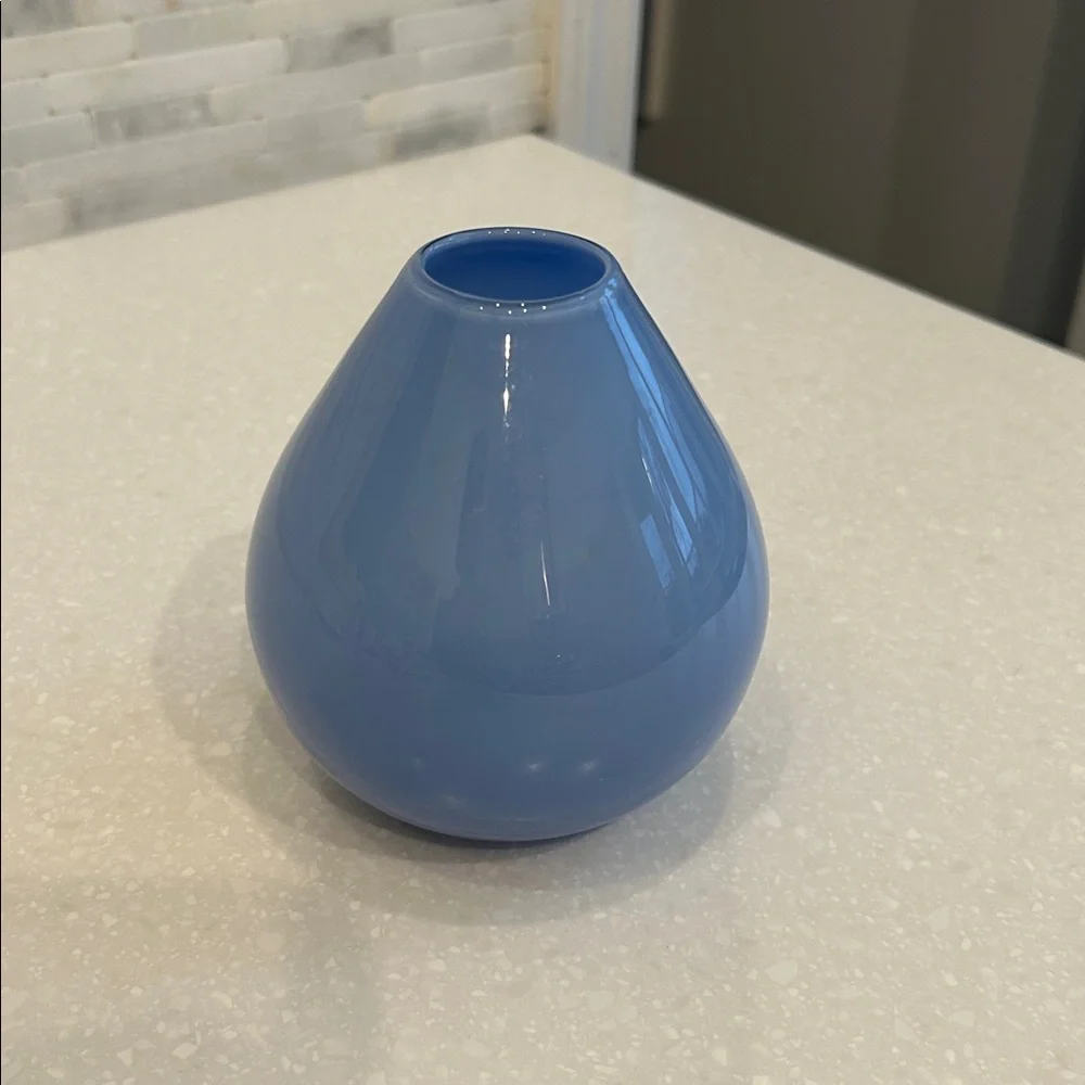Crate & Barrel Periwinkle Glass Bud Vase